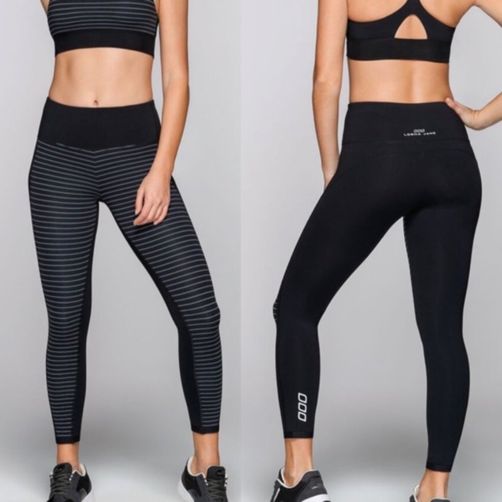 Lorna Jane Front Striped Ankle Leggings